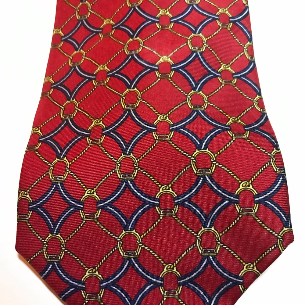 Vintage Paolo Gucci Red Horsebit Silk Tie